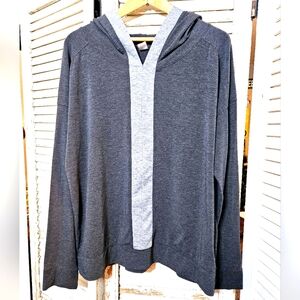 GAP Fit heathered charcoal grey hoodie M
